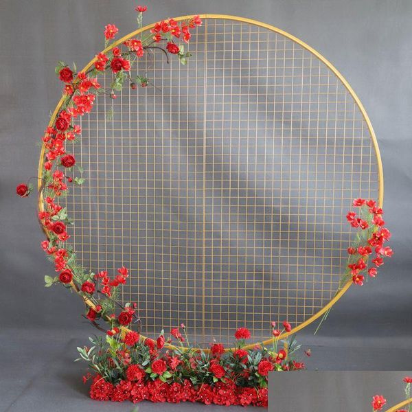 Decorazione del partito Cerchio Matrimonio Compleanno Arco Sfondo Puntello battuto Fiore singolo Palloncino Prato all'aperto Maglia Sn Guida stradale Drop Del Dh5Db