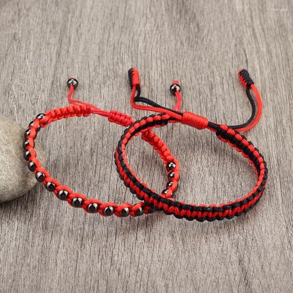 Strang Trendy Kupfer Perlen Armbänder Set Für Männer Frauen Tibetisch-buddhistischen Geflochtenen Glück Seil Armband Armreifen Paar Mode Schmuck Geschenk