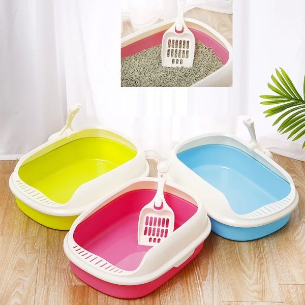 Scatole 2pcs/Lot Dog Cat Litter Box+Sandbox Scoop Prodotti per animali