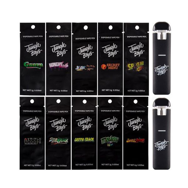 Jungle Boys Dab Pen Descartável E-cigarros Vaporizador 10 Cepas 1.0ml Cartuchos Carrinhos Vazios Recarregável Pod Dispositivo Grosso D8 Oil Starter Kits