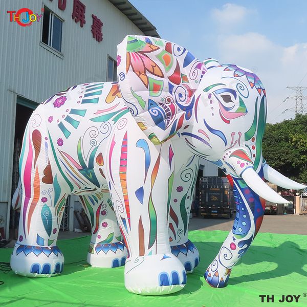 Großhandel Outdoor-Aktivitäten Maßgeschneiderter 2 m 6,5 Fuß riesiger Park-Show-Elefant, 3 m/4 m Höhe, aufblasbarer Parade-Elefant mit Gebläse für Veranstaltung/Straße