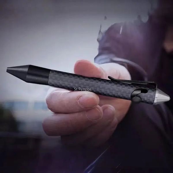 Stylo tactique en fibre de carbone, en acier au tungstène, multifonctionnel pour hommes, outil d'auto-défense edc, stylo de signature haut de gamme 240122