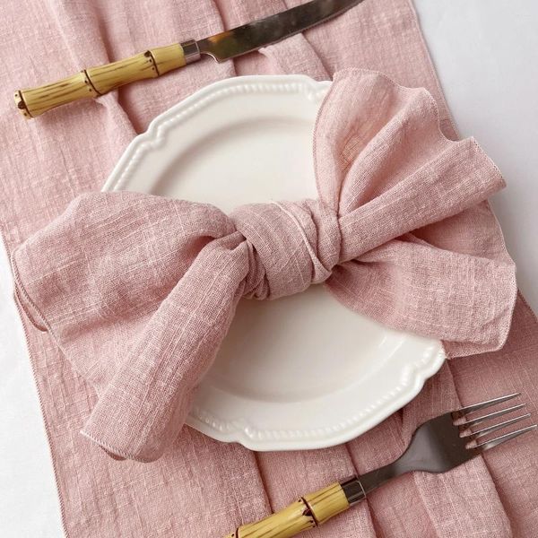 Conjunto de guardanapo de mesa de 6 guardanapos de pano de algodão gaze 30x30cm tecido para decoração de casamento uso diário jantar toalha de chá aldeia natal