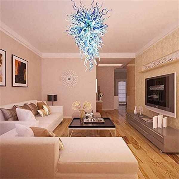 Lustres de vidro soprado à mão Lustre moderno de arte de luxo Pode ser personalizado em cor e tamanho Luminária de teto para escadas Lobby do hotel Sala de estar do hotel