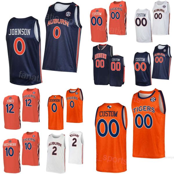 University Basketball 1 Aden Holloway Jersey Auburn Tigers College 12 Jones 0 KD Johnson 10 Chad Baker-Mazara 2 Jaylin Williams 4 Johni Broome Navy White Orange