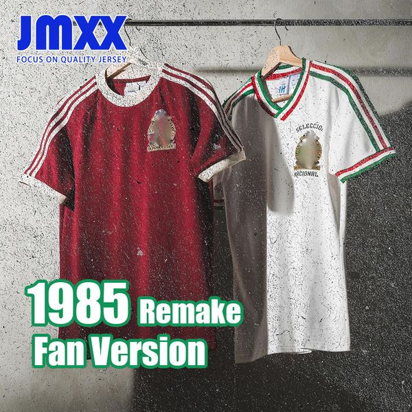 JMXX 1985 Remake Mexico Retro Futbol Formaları Evden Uzak Erkek Üniformaları Jersey Man Futbol Gömlek 2023 Fan Versiyonu