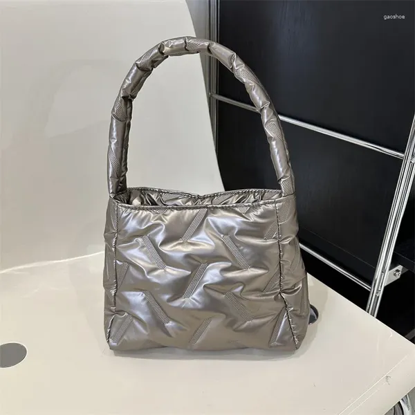 Borse da sera Borsa a tracolla in cotone con imbottitura spaziale alla moda Borsa a tracolla da donna 2024 Shopper imbottita in nylon Donna Casual Pendolarismo