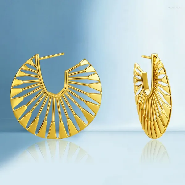 Ohrstecker Soorchce Gold Gear für Damen aus massivem 925er Sterlingsilber, Jubiläumsgeschenke