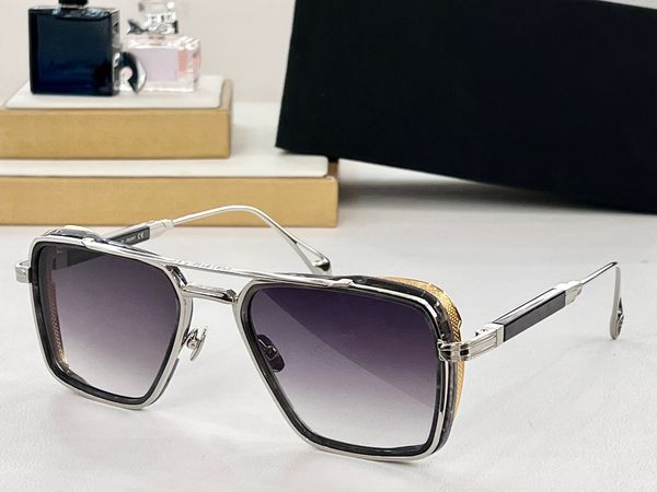 Mode-Sonnenbrille für Männer und Frauen, Sommer-Mann-Modell, beliebter Outdoor-Strand-Drive-Stil, Anti-Ultraviolett-UV400, quadratische Vollformat-Brille aus Acetat + Metall, zufällige Box
