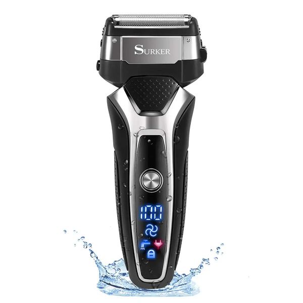Pro männlicher Elektrorasierer Bartfolie Elektrorasierer für Männer wiederaufladbare Rasiermaschine Körperreinigung Rasierkopf USB 240119