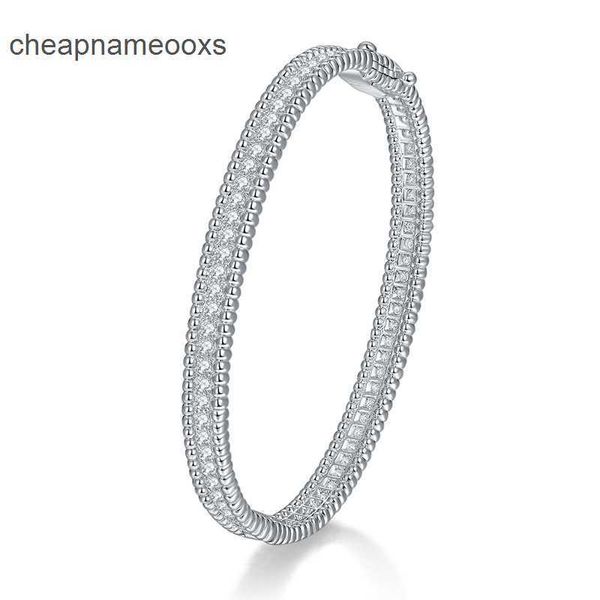 Originale 1to1 Van C-A Bracciale quadrifoglio pieno di diamanti Moissanite donna moda semplice argento sterling 925 placcato oro 18k 1IY2RR5DY