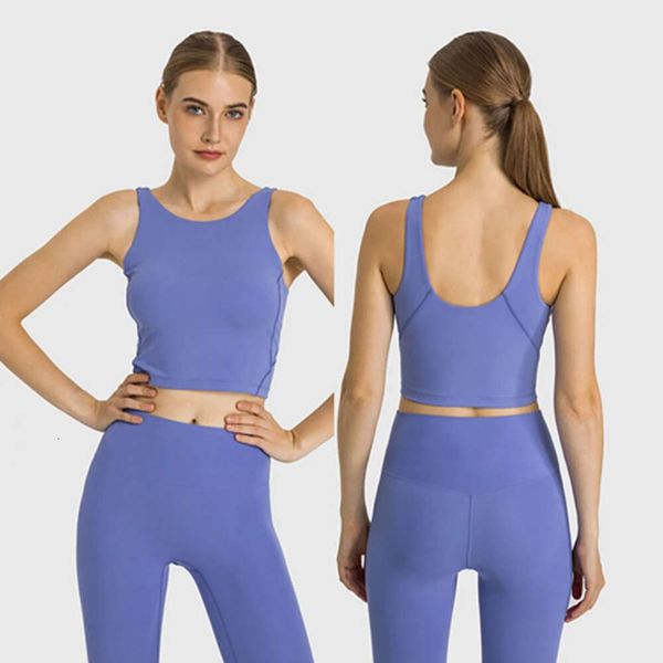 Lu Align Align Lu Lemon Elasticità Alta Donna Gilet a forma di U Top con imbottitura sul petto Fitness ad asciugatura rapida Corsa Intimo sportivo Reggiseno LL Lu Jogger Vest Yoga Lu Lemon LL 2024