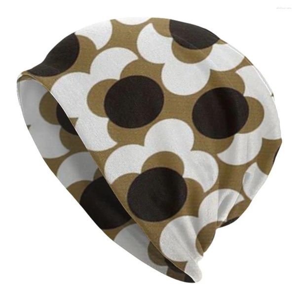 Berets Orla Kiely Wallpaper Bonnet Hüte Hip Hop Strickmütze für Frauen Männer Winter warme Blumen Blumen Retro Skullies Beanies Caps