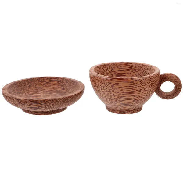 Geschirr-Sets, Restaurant-Kaffeetassen, alte Kokosnuss-Tasse, Trinkgläser, Holz-Küchenzubehör