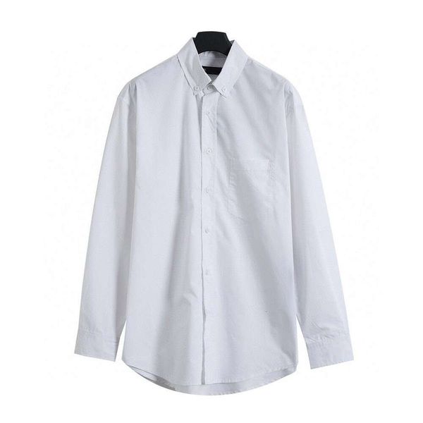 camicia da uomo moda camicie firmate uomo donna tasche posteriori stampa lettera grafica a maniche lunghe camicia casual allentato tinta unita risvolto giacca cardigan button-down