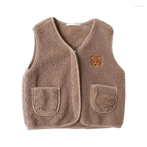 Giubbotti Bambino Bambini Peluche Gilet Abbigliamento 2024 Primavera Autunno Baby Boy Ragazze Cappotti Bambini caldi Gilet Capispalla per ragazzi