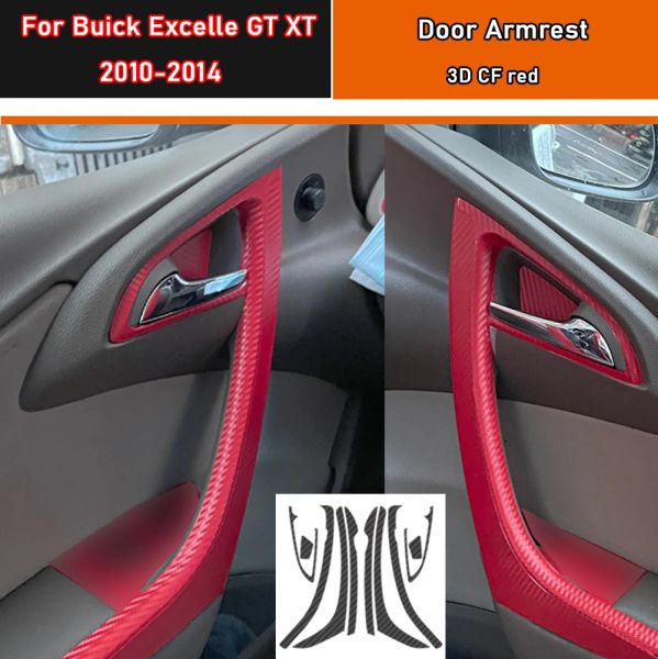 Adesivo interior do carro porta braço película protetora para buick excelle gt xt 2010-2014 maçaneta da porta do carro adesivo de fibra de carbono preto