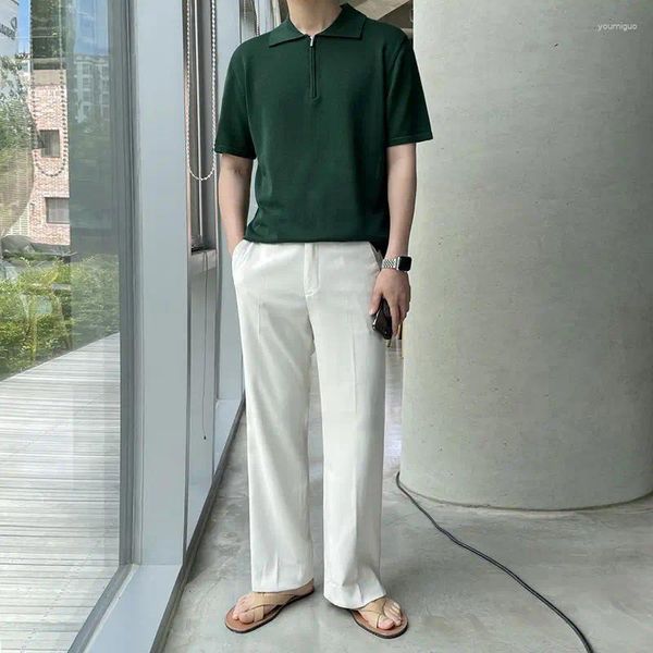 Abiti da uomo 2024 Pantaloni da uomo completi Baggy Pantaloni casual a gamba larga per tinta unita Stile giapponese Streetwear Oversize N37
