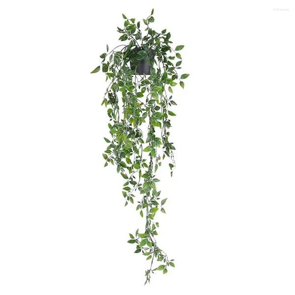 Flores decorativas planta artificial pendurado bonsai falso casa folhas decoração vaso ao ar livre para parede do banheiro decorações de salgueiro