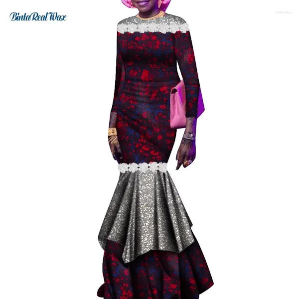 Ethnische Kleidung Afrikanische Frauen Hochzeit/Party/Abendkleid Dashiki Print Bodenlange KleiderTraditionelle Kleidung WY8698