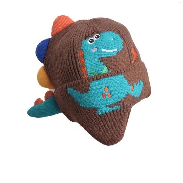 Berets Kinder Winter Wollmütze Garrobu Baby Stricken Cartoon Kleine Dinosaurier Ohr Hatcience Warm Niedlich