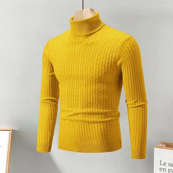 Erkek Sweaters Erkek Kostüm Şık Kış Örme Sökücü Düz Renk Uzun Kollu Yüksek Boyun Yelce Bultlenek Moda Soğuk İçin Şık Rahat Kıyafet