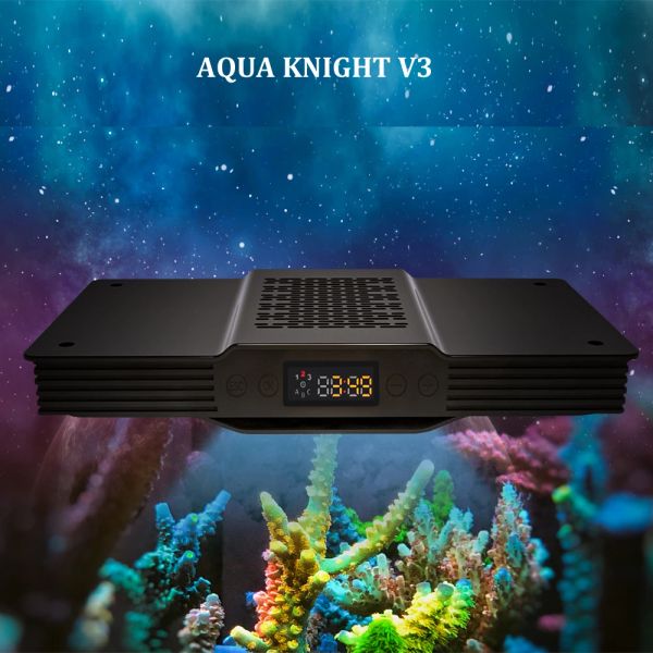 Iluminações NewAqua knight V3 aquário LED luz 60W programa marinho recife de coral crescer iluminação água salgada água do mar nascer do sol luz do sol UE / EUA