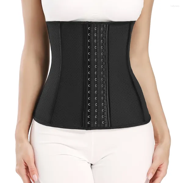 Shapers femininos cintura trainer látex corpo shaper barriga magro para mulheres 9 bounes de aço modelagem cinta firme cincher espartilho perda de peso