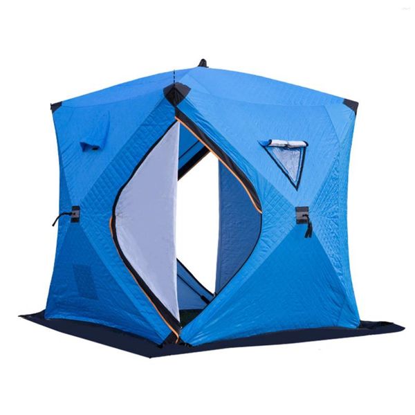 Палатки и укрытия Портативное укрытие для зимней рыбалки Простая установка Зимняя палатка Водонепроницаемая ветрозащитная