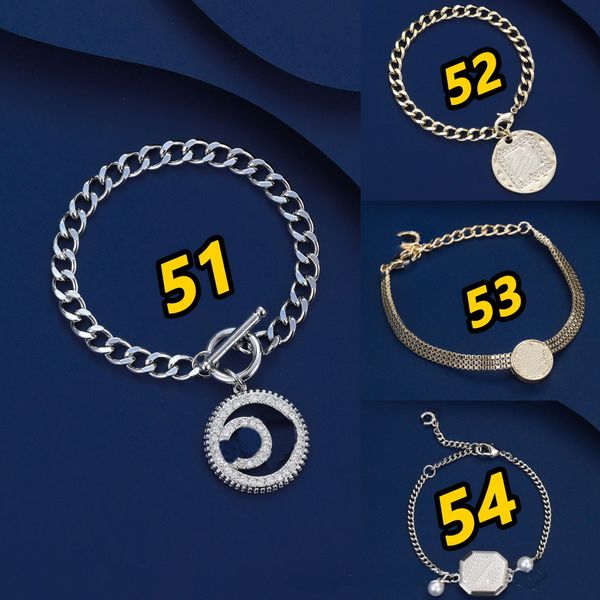 Ciondolo con moneta Bracciale a catena spessa cubana Braccialetti con diamanti intarsiati Gioielli di moda Regalo per feste di compleanno con scatola originale + sacchetto regalo