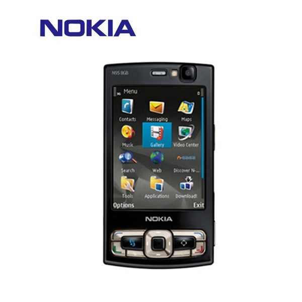 Cellulari ricondizionati Nokia N95 8G Memory Slide Phone Wifi Musica Multilingue con box per studenti anziani