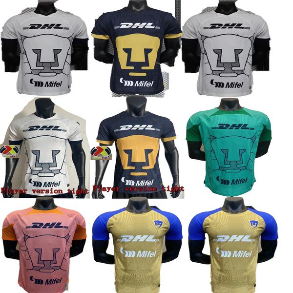 Camisas de futebol da UNAM versão do jogador 23 24 Clube de Futebol Mexicano Torcedores da UNAM terceiro leão O.ISLAS goleiro camiseta especial 23/24 terno masculino camisas de futebol LIGA MX Cougar