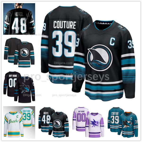 39 Logan Couture Sharks 2024 Cali Fin Third Jersey Марк-Эдуард Влашич Томас Хертл Энтони Дюклер Гивани Смит Ферраро Маккензи Блэквуд Custom мужчины женщины молодежь