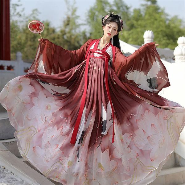 Abbigliamento tradizionale cinese Set Hanfu Donna Chic Ricamo Abito da fata Costumi Cosplay Abito da principessa in stile orientale antico 240126