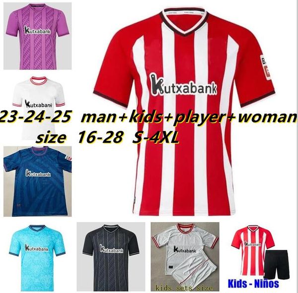 2023 2024 Bilbao Club Soccer Jerseys 23 24 Atlético ADURIZ GURUZETA WILLIAMS MUNIAIN PAREDES BERENGUER ANDER HERRERA UNAI SIMON retro camisa de futebol 95 97 98 homens crianças