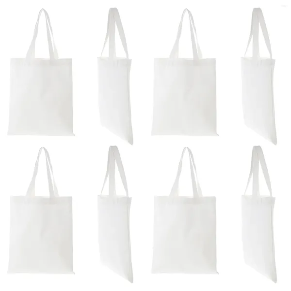 Sacos de armazenamento 8 pcs Eco-Friendly Bag Bolsa Shopping Supermercado Sublimação Canvas Portátil