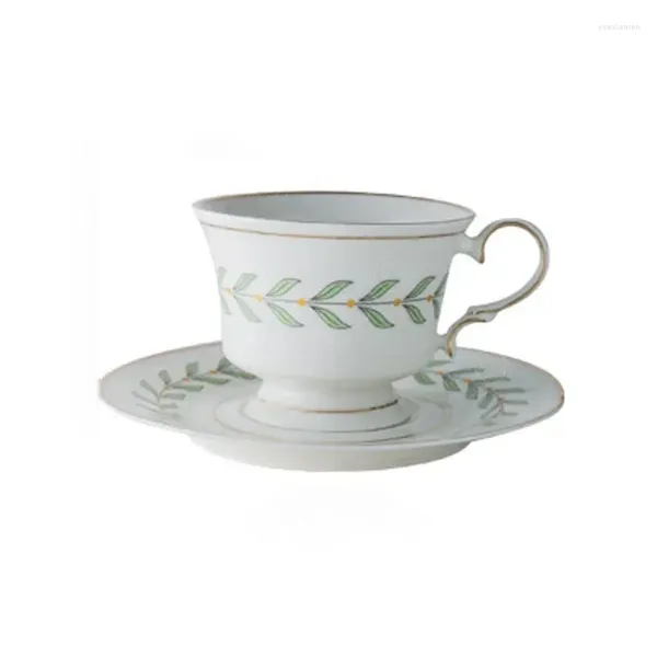 Tazze Piattini Oro Tè Pomeridiano Stile Bordo E Acqua Piattino da caffè in ceramica europea Tazze Set di tazze vintage