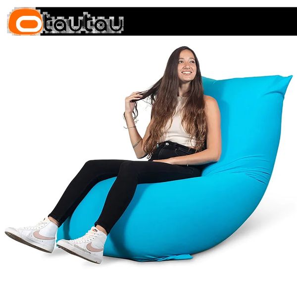 OTAUTAU Эластичный чехол для кресла-мешка без наполнителя, диван-кровать, пуф для ленивого пола с отдельным внутренним чехлом DD055 240118