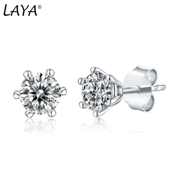 Ohrringe Laya S925 Sterling Silber Temperament Hochzeit 0.5ct 1CT Moissanite Bolde Ohrringe für Frauen Einfacher Boutique Fein trendiger Schmuck