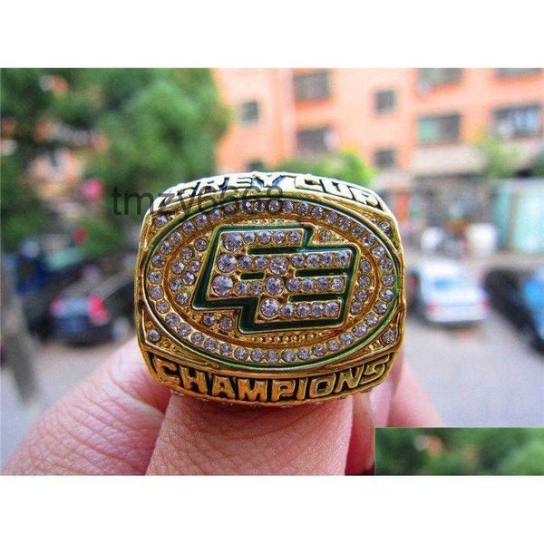 2003 Edmonton Eskimos the Grey Cup Team Championship Ring mit Holzbox Herren Sport Fan Souvenir Geschenk Großhandel Drop Delivery Dhtwf W4XW