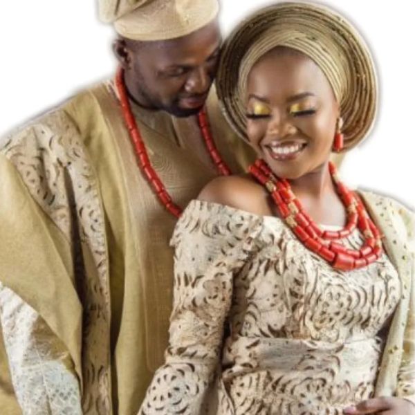 Colares 4ujewelry casal nigeriano jóias de casamento miçangas de coral Africano colar jóias de noiva 2 sets frete grátis