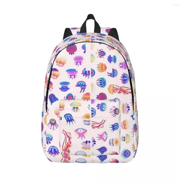 Mochila Jellyfish Day - Pastel Mulher Pequena Mochilas Bookbag Casual Bolsa de Ombro Portabilidade Laptop Mochila Crianças Sacos Escolares