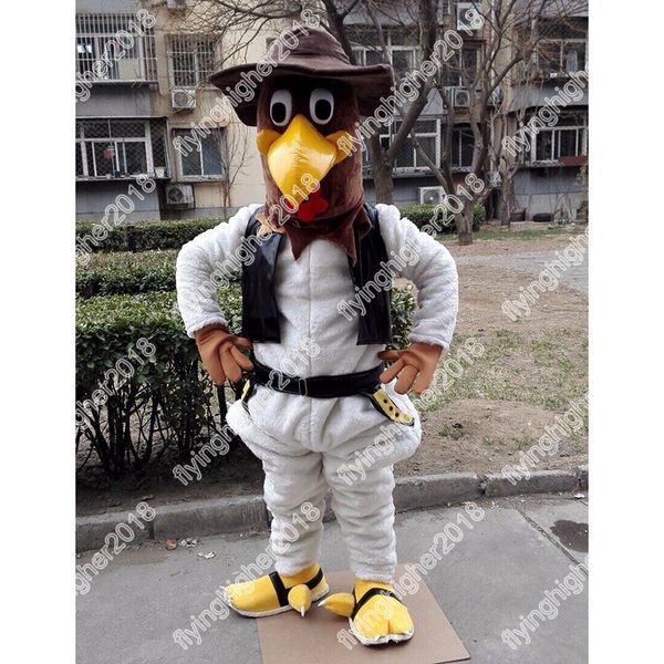 Costume da mascotte di pollo carino caldo cartone animato unisex Personaggio a tema anime Carnevale Uomo Donna Abito Natale Fancy Performance Party Dress