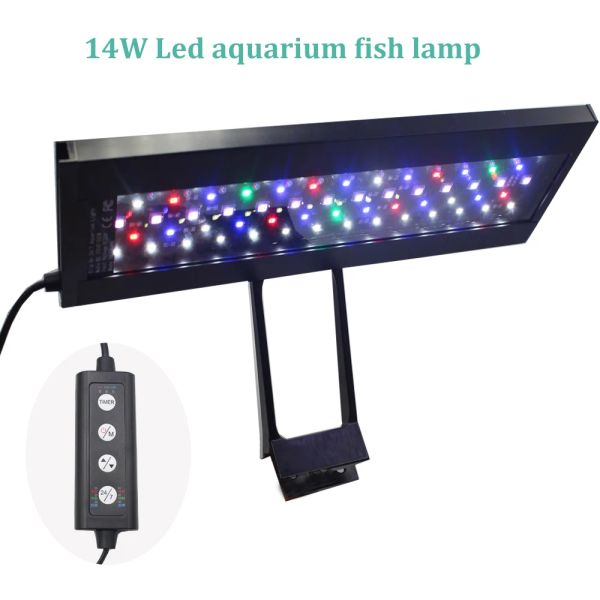 Illuminazione 14W Clip su pesci d'acquario Luce impermeabile dimmerabile Led Luci per acquario Lampada corallo per lampada per acquario