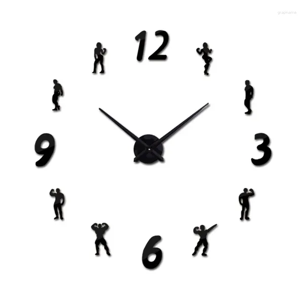 Relógios de parede chegada quartzo moda relógios 3d real grande relógio acrílico espelho adesivo diy sala de estar decoração moderna personagem