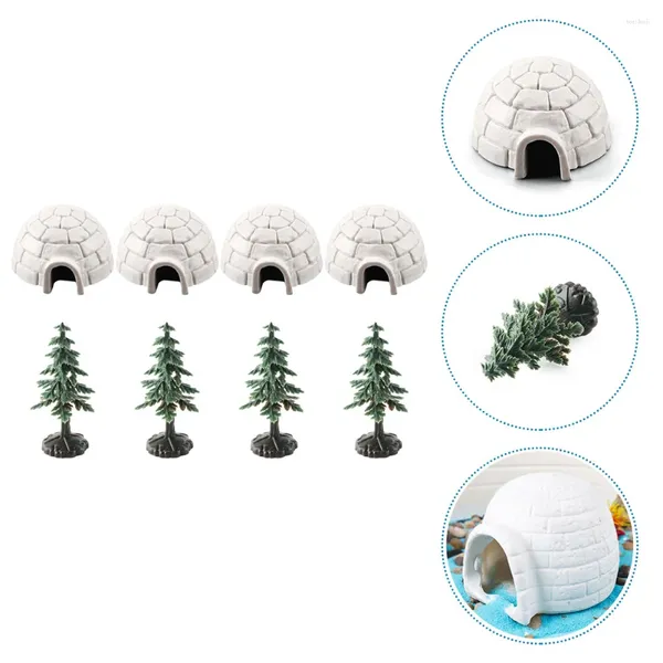 Decorazioni da giardino Modello igloo Arredamento camera da letto Mini albero di Natale Ice House Regalo di Natale verticale Modelli in plastica decorativi
