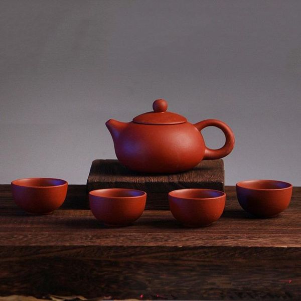 Çin Geleneksel Seyahat Çay Seti Mor Kil Kung Fu Çay Set Çay Kupası Kupa Paket Seramik Hediye Teapot Hediye Kutusu195m