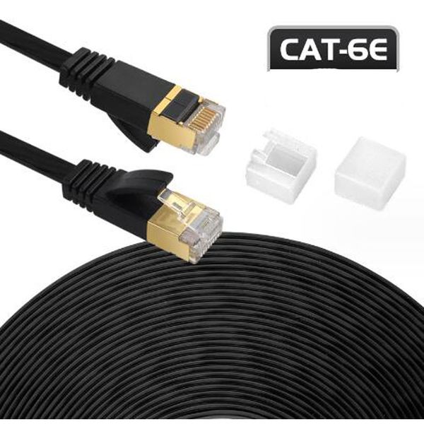 Cat 6-Ethernet-Kabel, Cat6 6E, Cat6E-Kabel, flaches Internet-Netzwerk, RJ45, vergoldete Anschlüsse, Lan-Patchkabel für PC, LamTop-Router, 0,5 m, 1 m, 1,5 m, 2 m, 3 m, 5 m, 10 m