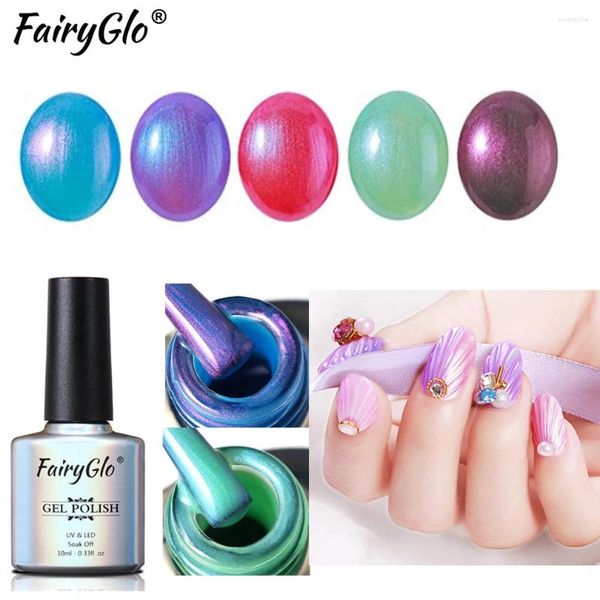 Gel per unghie FairyGlo 10ml Shell Polish Pearl Shiny UV Soak Off Vernice di design artistico di lunga durata ibrida