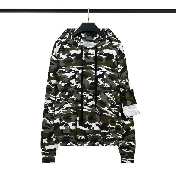 Giacche da uomo Stone Autumnwinter New Camo Hooded Pullover Loose e Casual Fashion Unisex Felpa con cappuccio Island